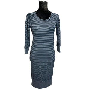 Sundry Women's Dress Size 1 Dark Blue Stripe Half Sleeves Fitted